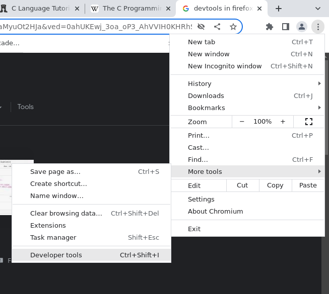 devtools screenshot