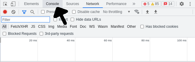 devtools console